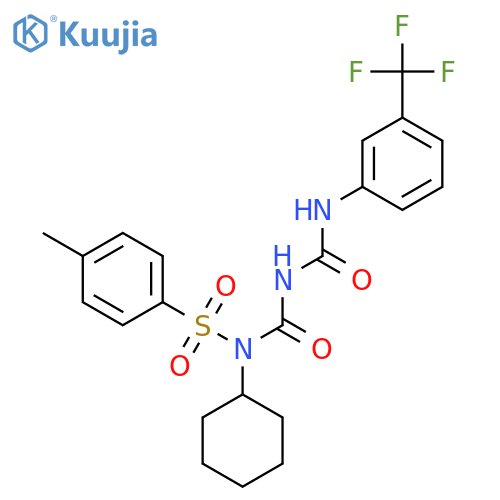 1-{cyclohexyl(4-methylbenzenesulfonyl)carbamoylamino}-N-3-(trifluoromethyl)phenylformamide structure