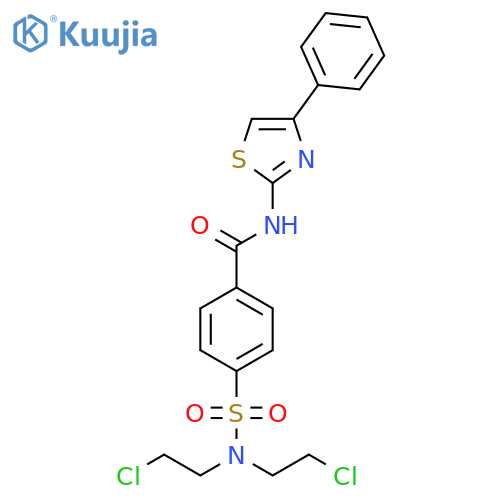 4-bis(2-chloroethyl)sulfamoyl-N-(4-phenyl-1,3-thiazol-2-yl)benzamide structure