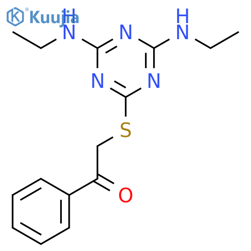 2-{4,6-bis(ethylamino)-1,3,5-triazin-2-ylsulfanyl}-1-phenylethan-1-one structure