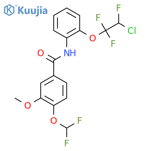 N-2-(2-chloro-1,1,2-trifluoroethoxy)phenyl-4-(difluoromethoxy)-3-methoxybenzamide structure