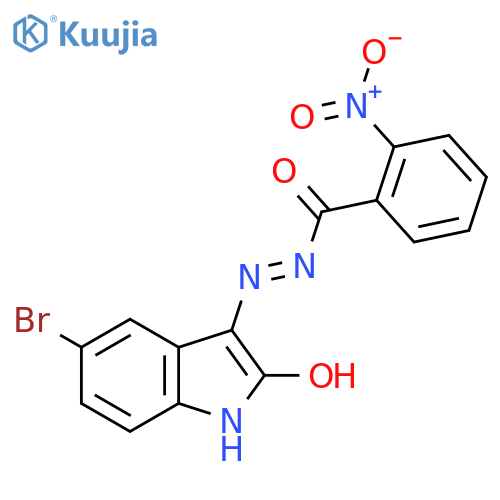 N'-(3Z)-5-bromo-2-oxo-2,3-dihydro-1H-indol-3-ylidene-2-nitrobenzohydrazide structure