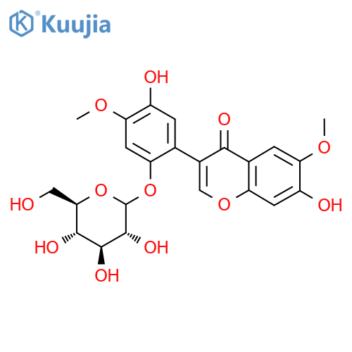 4H-1-Benzopyran-4-one, 3-(2-(beta-D-glucopyranosyloxy)-5-hydroxy-4-methoxyphenyl)-7-hydroxy-6-methoxy- structure