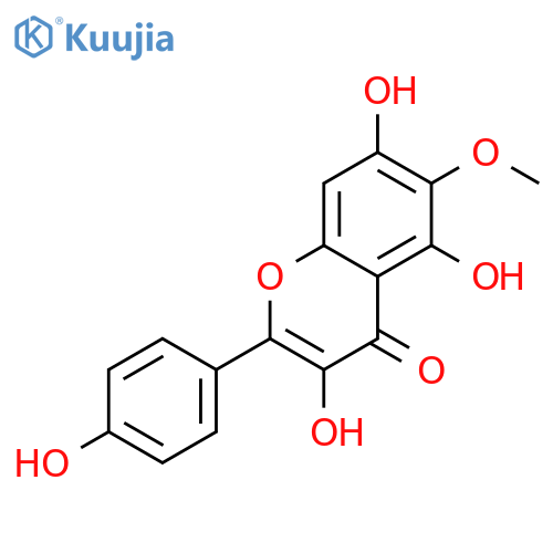 6-Methoxy-3,5,7,4'-tetrahydroxyflavone structure