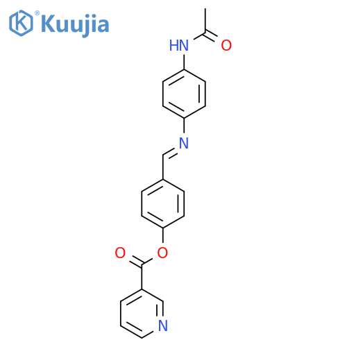 4-(1E)-(4-acetamidophenyl)iminomethylphenyl pyridine-3-carboxylate structure