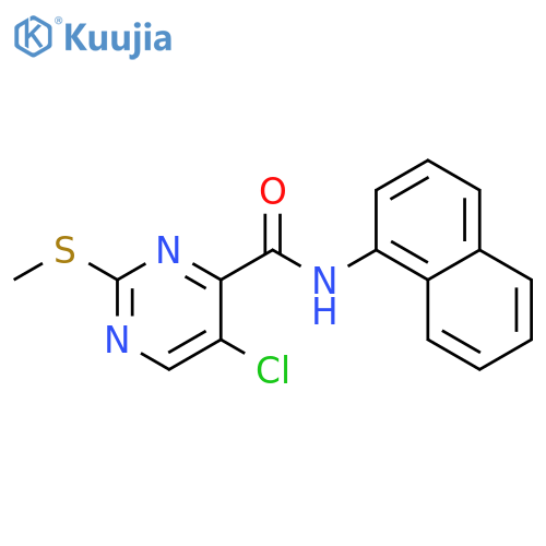 5-chloro-2-(methylsulfanyl)-N-(naphthalen-1-yl)pyrimidine-4-carboxamide structure