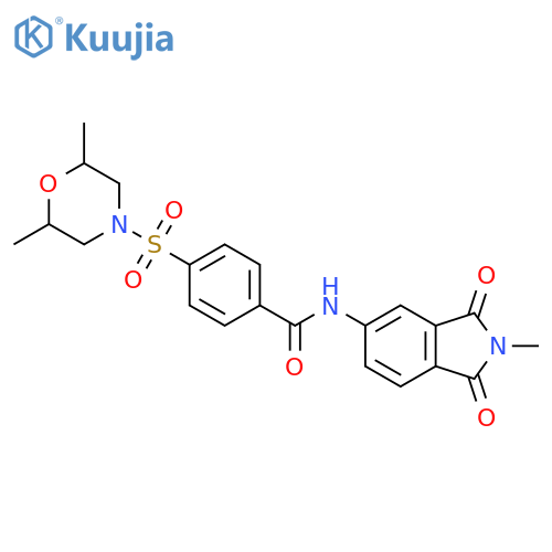 4-(2,6-dimethylmorpholin-4-yl)sulfonyl-N-(2-methyl-1,3-dioxo-2,3-dihydro-1H-isoindol-5-yl)benzamide structure