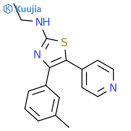 N-Ethyl-4-(3-methylphenyl)-5-(pyridin-4-yl)-1,3-thiazol-2-amine structure