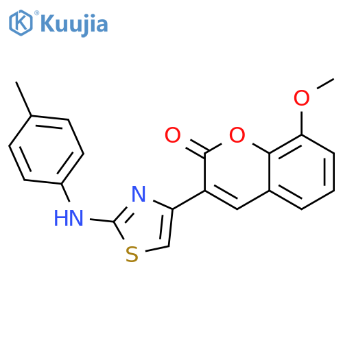 8-methoxy-3-{2-(4-methylphenyl)amino-1,3-thiazol-4-yl}-2H-chromen-2-one structure