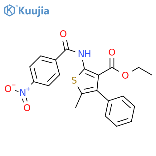 ethyl 5-methyl-2-(4-nitrobenzamido)-4-phenylthiophene-3-carboxylate structure