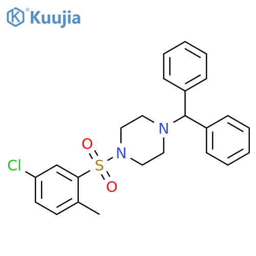 1-(5-chloro-2-methylbenzenesulfonyl)-4-(diphenylmethyl)piperazine structure