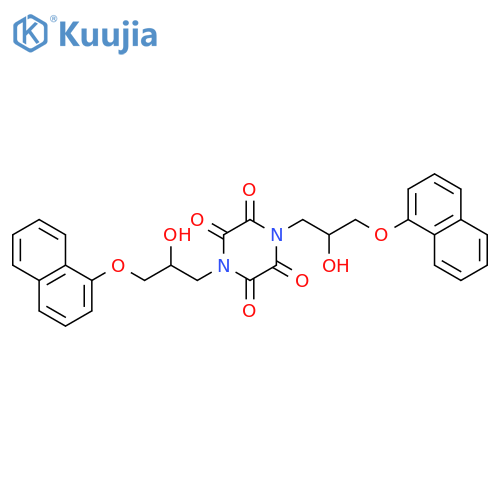 bis2-hydroxy-3-(naphthalen-1-yloxy)propylpiperazine-2,3,5,6-tetrone structure