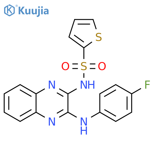 N-{3-(4-fluorophenyl)aminoquinoxalin-2-yl}thiophene-2-sulfonamide structure