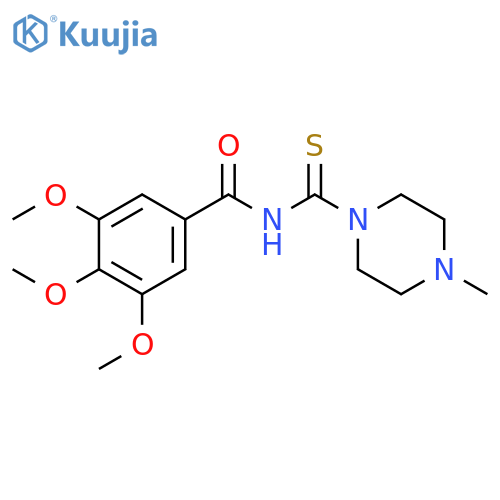 3,4,5-trimethoxy-N-(4-methylpiperazine-1-carbothioyl)benzamide structure