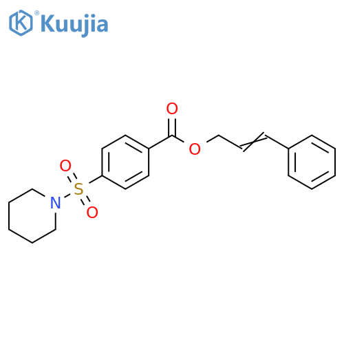 (2E)-3-phenylprop-2-en-1-yl 4-(piperidine-1-sulfonyl)benzoate structure