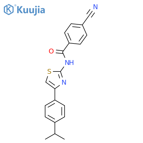 4-cyano-N-{4-4-(propan-2-yl)phenyl-1,3-thiazol-2-yl}benzamide structure