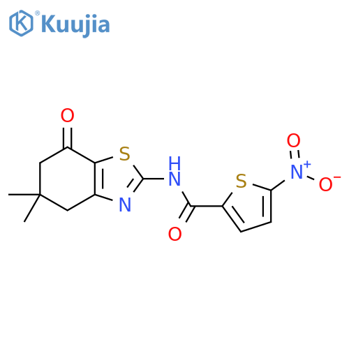 N-(5,5-dimethyl-7-oxo-4,5,6,7-tetrahydro-1,3-benzothiazol-2-yl)-5-nitrothiophene-2-carboxamide structure