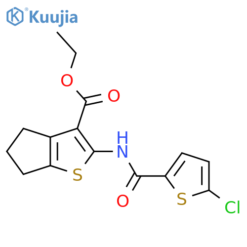 ethyl 2-(5-chlorothiophene-2-amido)-4H,5H,6H-cyclopentabthiophene-3-carboxylate structure