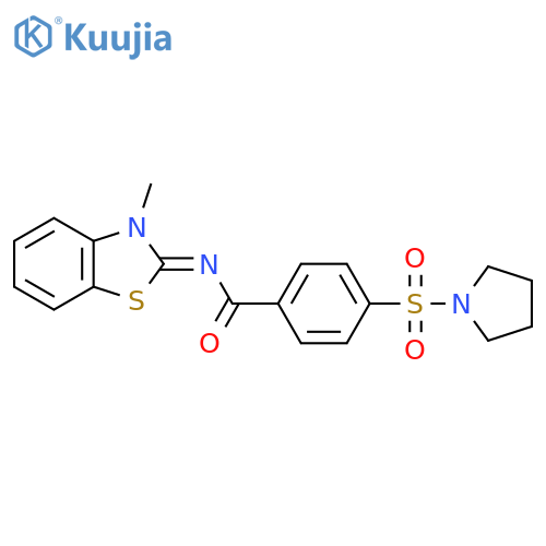 N-[(2E)-3-methyl-2,3-dihydro-1,3-benzothiazol-2-ylidene]-4-(pyrrolidine-1-sulfonyl)benzamide structure
