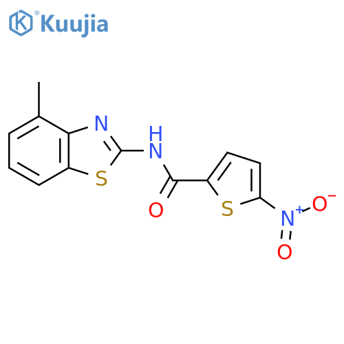 N-(4-methyl-1,3-benzothiazol-2-yl)-5-nitrothiophene-2-carboxamide structure