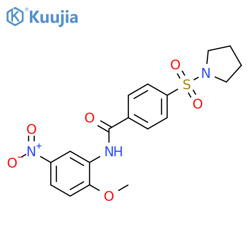 N-(2-methoxy-5-nitrophenyl)-4-(pyrrolidine-1-sulfonyl)benzamide structure