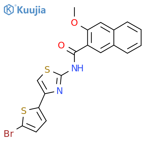 N-4-(5-bromothiophen-2-yl)-1,3-thiazol-2-yl-3-methoxynaphthalene-2-carboxamide structure