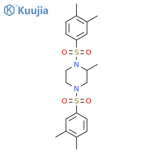 1,4-bis(3,4-dimethylbenzenesulfonyl)-2-methylpiperazine structure