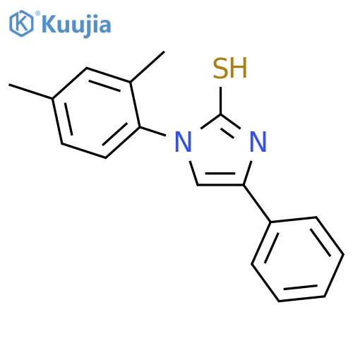 1-(2,4-dimethylphenyl)-4-phenyl-1H-imidazole-2-thiol structure
