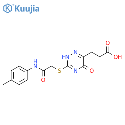 3-3-({(4-methylphenyl)carbamoylmethyl}sulfanyl)-5-oxo-4,5-dihydro-1,2,4-triazin-6-ylpropanoic acid structure