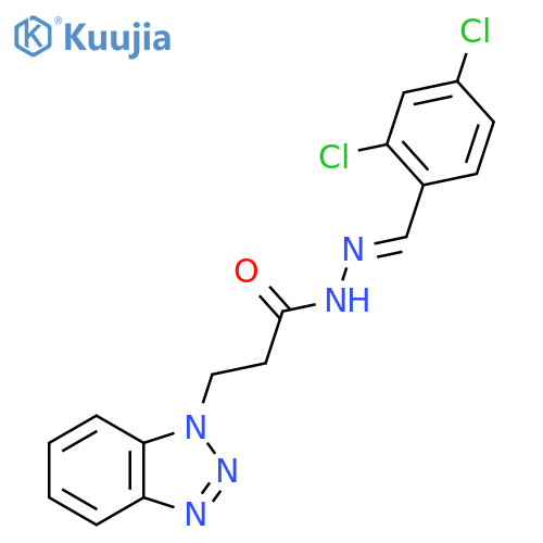 3-(1H-1,2,3-benzotriazol-1-yl)-N'-(1E)-(2,4-dichlorophenyl)methylidenepropanehydrazide structure