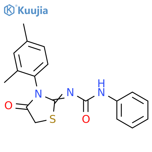 3-(2Z)-3-(2,4-dimethylphenyl)-4-oxo-1,3-thiazolidin-2-ylidene-1-phenylurea structure