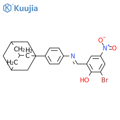 2-(1E)-{4-(adamantan-1-yl)phenylimino}methyl-6-bromo-4-nitrophenol structure