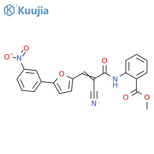 methyl 2-(2E)-2-cyano-3-5-(3-nitrophenyl)furan-2-ylprop-2-enamidobenzoate structure