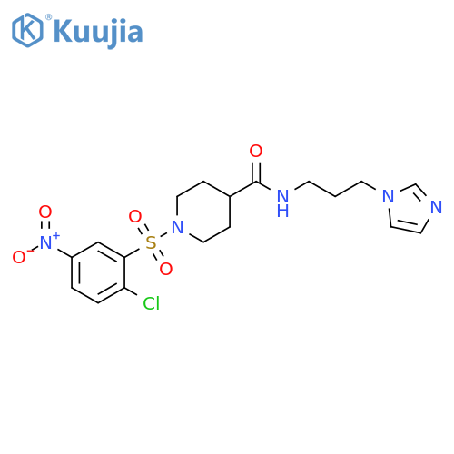 4-Piperidinecarboxamide, 1-[(2-chloro-5-nitrophenyl)sulfonyl]-N-[3-(1H-imidazol-1-yl)propyl]- structure