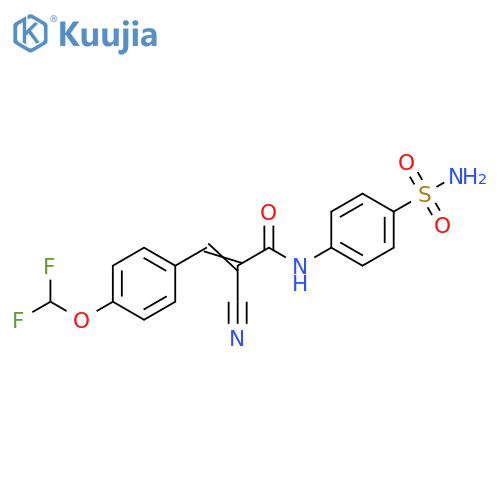 2-cyano-3-[4-(difluoromethoxy)phenyl]-N-(4-sulfa moylphenyl)prop-2-enamide structure