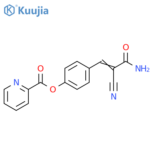 4-(3-Amino-2-cyano-3-oxo-1-propen-1-yl)phenyl 2-pyridinecarboxylate structure