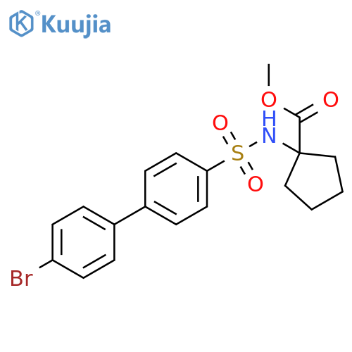 methyl 1-{4-bromo-[1,1-biphenyl]-4-sulfonamido}cyclopentane-1-carboxylate structure