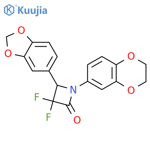 4-(1,3-Benzodioxol-5-yl)-1-(2,3-dihydro-1,4-benzodioxin-6-yl)-3,3-difluoroazetidin-2-one structure