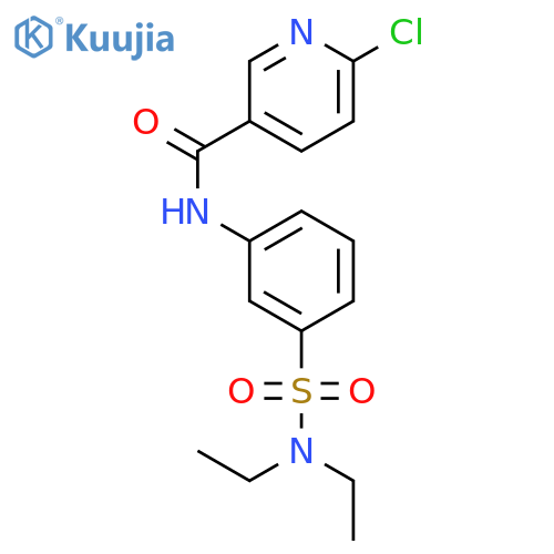 6-chloro-N-[3-(diethylsulfamoyl)phenyl]pyridine-3-carboxamide structure