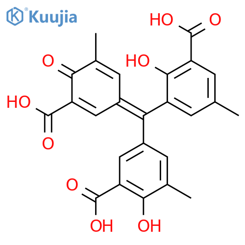 3-[(3-carboxy-4-hydroxy-5-methyl-phenyl)-(3-carboxy-5-methyl-4-oxo-cyclohexa-2,5-dien-1-ylidene)methyl]-2-hydroxy-5-methyl-benzoic acid structure