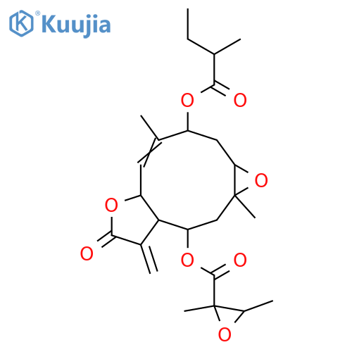 1,10-Epoxy-3,8-dihydroxy-4,11(13)-germacradien-12,6-olide; (1β,3β,4Z,6α,8β,10α)-form, 8-O-(2,3-Epoxy-2-methylbutanoyl), 3-O-(2-methylbutanoyl) structure