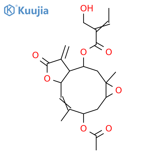1,10-Epoxy-3,8-dihydroxy-4,11(13)-germacradien-12,6-olide; (1β,3β,4Z,6α,8β,10α)-form, 8-O-(2-Hydroxymethyl-2Z-butenoyl), 3-Ac structure