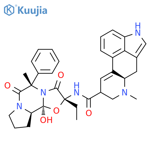 (5'alpha,8xi,11'alpha)-2'-ethyl-12'-hydroxy-5'-methyl-3',6',18-trioxo-5'-phenylergotaman structure