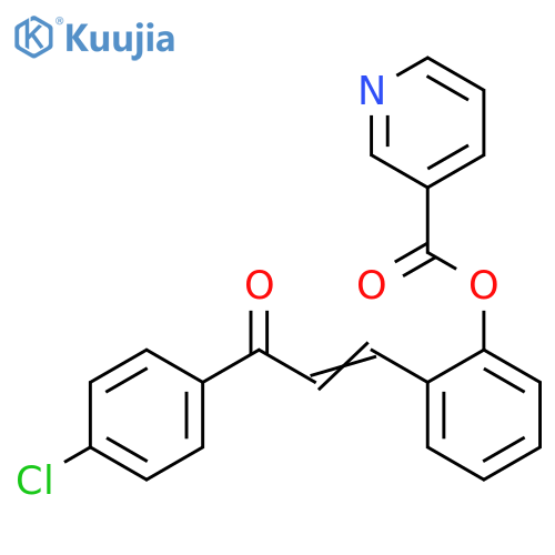 2-(1E)-3-(4-chlorophenyl)-3-oxoprop-1-en-1-ylphenyl pyridine-3-carboxylate structure