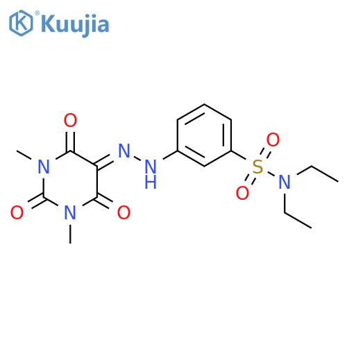 3-2-(1,3-dimethyl-2,4,6-trioxo-1,3-diazinan-5-ylidene)hydrazin-1-yl-N,N-diethylbenzene-1-sulfonamide structure