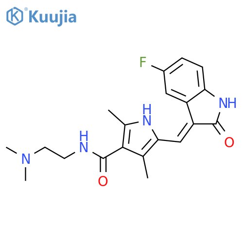 1H-Pyrrole-3-carboxamide,N-[2-(dimethylamino)ethyl]-5-[(Z)-(5-fluoro-1,2-dihydro-2-oxo-3H-indol-3-ylidene)methyl]-2,4-dimethyl- structure