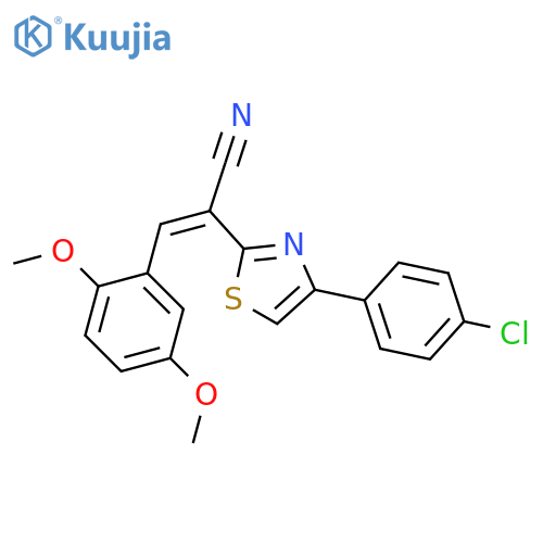 (2Z)-2-4-(4-chlorophenyl)-1,3-thiazol-2-yl-3-(2,5-dimethoxyphenyl)prop-2-enenitrile structure