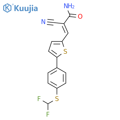 2-Cyano-3-(5-{4-[(difluoromethyl)sulfanyl]phenyl}thiophen-2-yl)prop-2-enamide structure