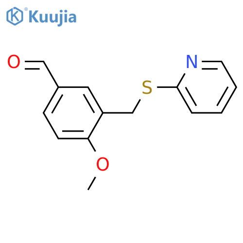 4-methoxy-3-(pyridin-2-ylsulfanyl)methylbenzaldehyde structure