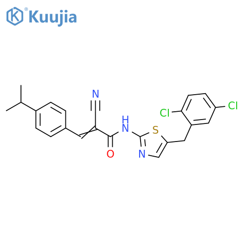 2-Cyano-N-[5-[(2,5-dichlorophenyl)methyl]-2-thiazolyl]-3-[4-(1-methylethyl)phenyl]-2-propenamide structure