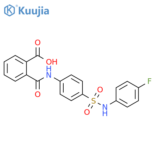 2-({4-[(4-fluoroanilino)sulfonyl]anilino}carbonyl)benzoic acid structure